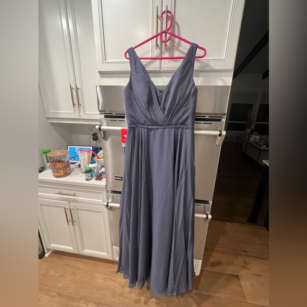 A-Line V-Neck Floor Length Chiffon Bridesmades Dress